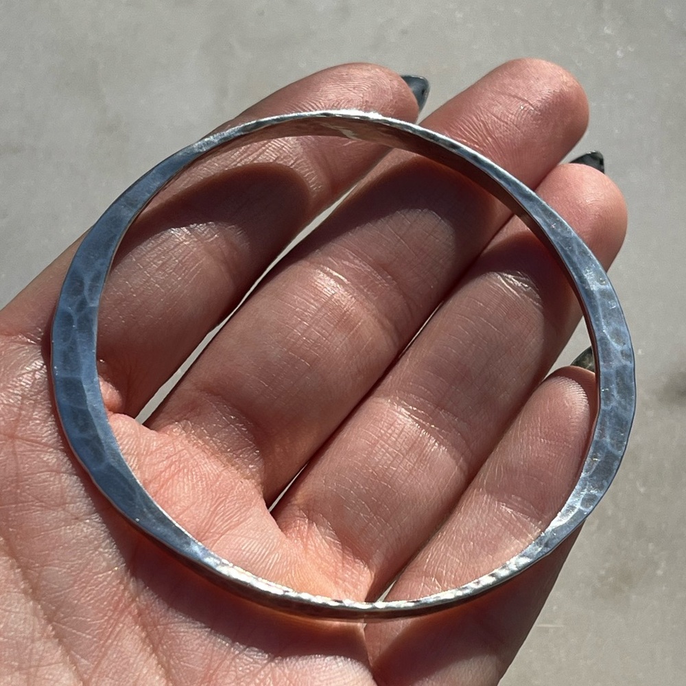 Hammered Hand Made Sterling Bangle